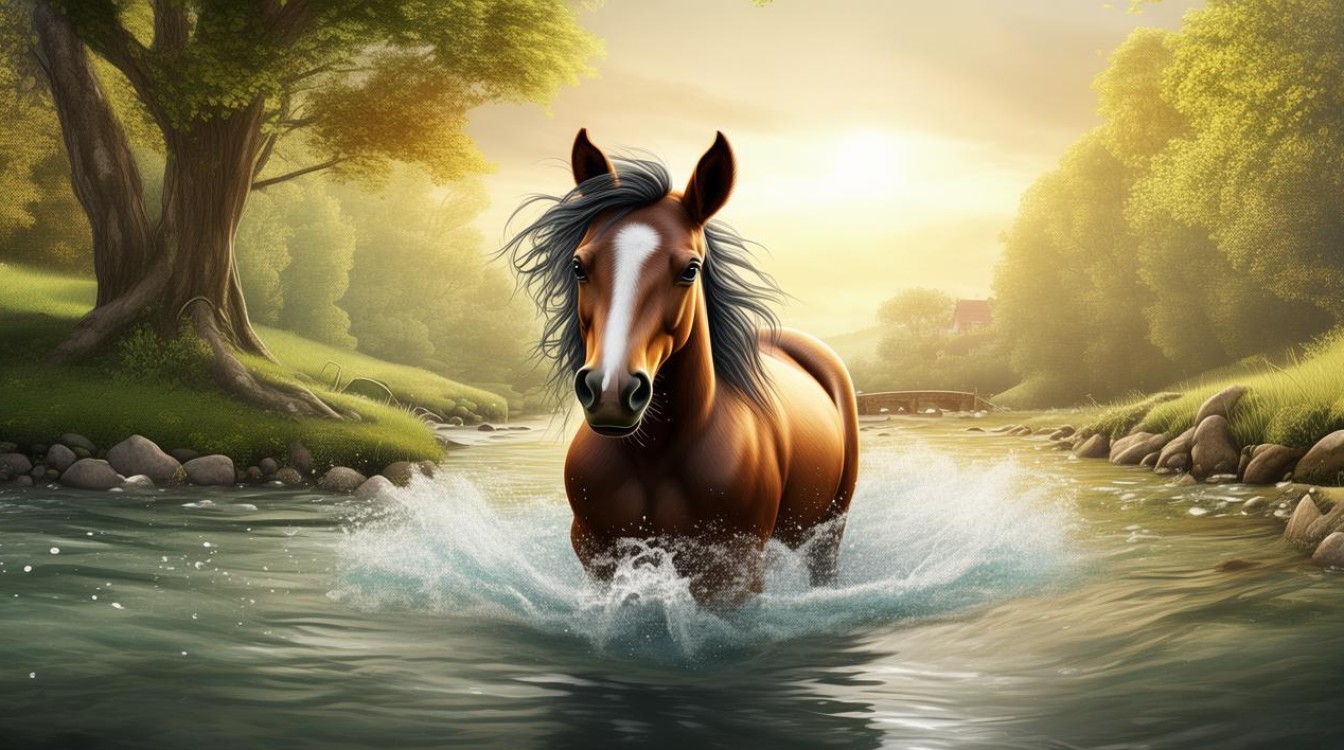 Can The Little Horse Crossing the River Teach You English?-图1