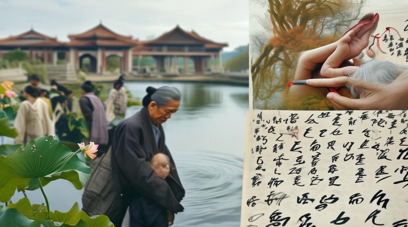 兴庆宫残荷如北宋山水？银发老人水书敦煌残卷引太平鸟纷飞-图3